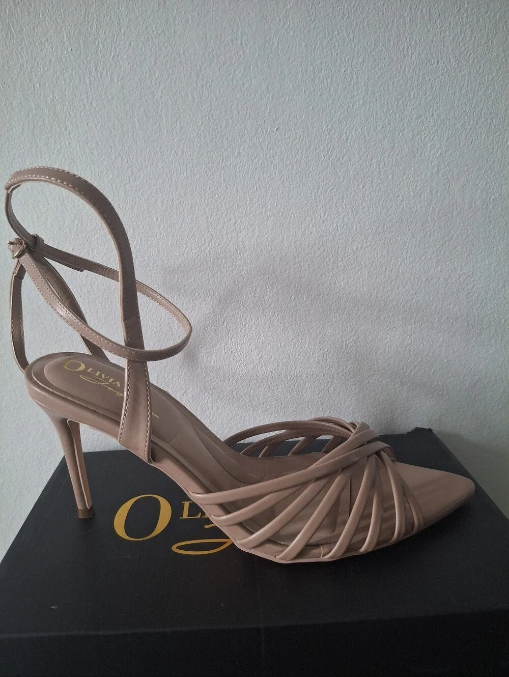 Nude Strappy Stiletto Sandals - Women's